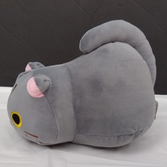 NEW Kawaii plush squishy grey cat, size 8" - Picture 2 of 4